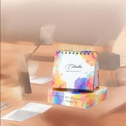 Penkiiy Undated Perpetual Desk Easel/Inspirational Standing Flip Calendar Office Decor for Women - (1.6*5.5*5.9 in)- Hand-Lettered